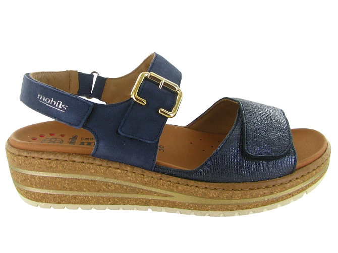sandales et nu pieds - Confort - femme - Cuir - Bleu Marine - Mephisto5881501_2