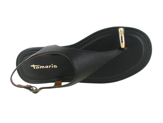 sandales et nu pieds - Entre doigt & Tong - femme - Cuir - Noir - Tamaris5882201_3