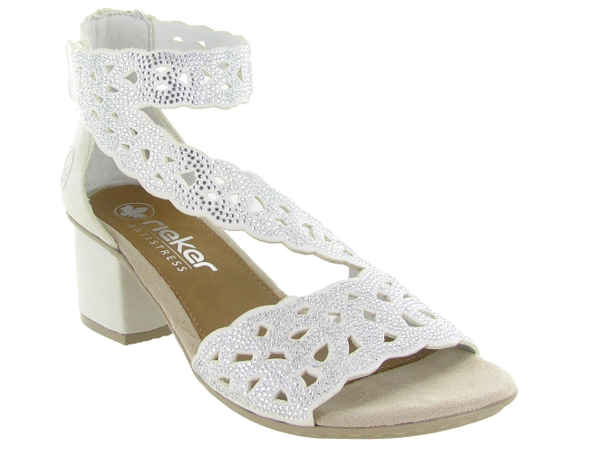 sandales et nu pieds - Cérémonie - femme - Cuir - Blanc - Rieker5884101_3