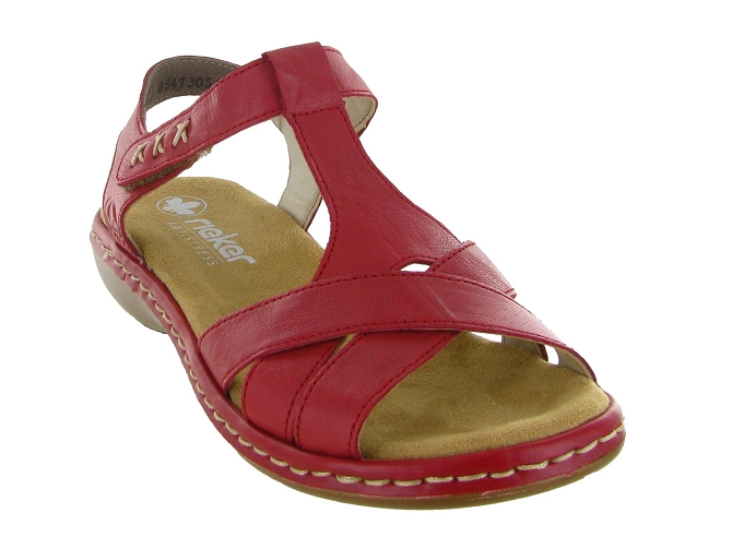 sandales et nu pieds - Confort - femme - Cuir - Rouge - Rieker5884601_3