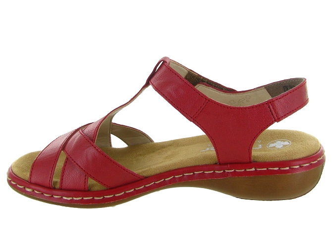 sandales et nu pieds - Confort - femme - Cuir - Rouge - Rieker5884601_4