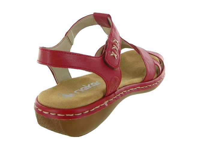 sandales et nu pieds - Confort - femme - Cuir - Rouge - Rieker5884601_5