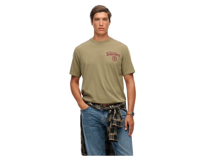 ts - MC - vetement homme - Coton - Kaki - Superdry5887901_3