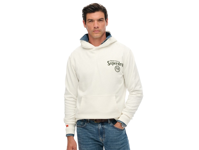 pull - ML - vetement homme - Coton - Blanc - Superdry