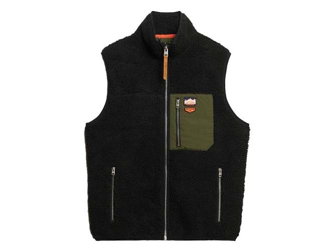 gilet - SM - vetement homme - Coton - Noir - Superdry