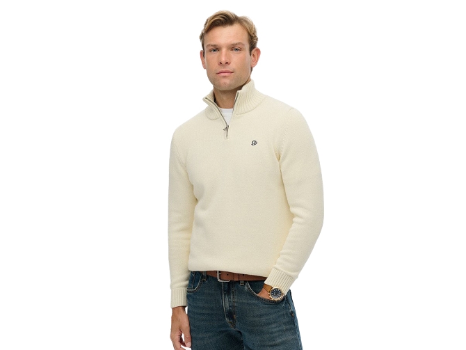 pull - ML - vetement homme - Coton - Crème - Superdry5888801_2