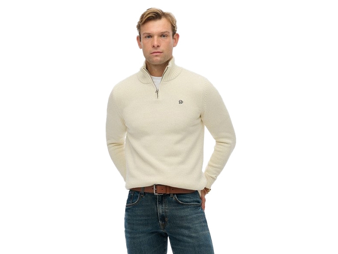 pull - ML - vetement homme - Coton - Crème - Superdry5888801_3