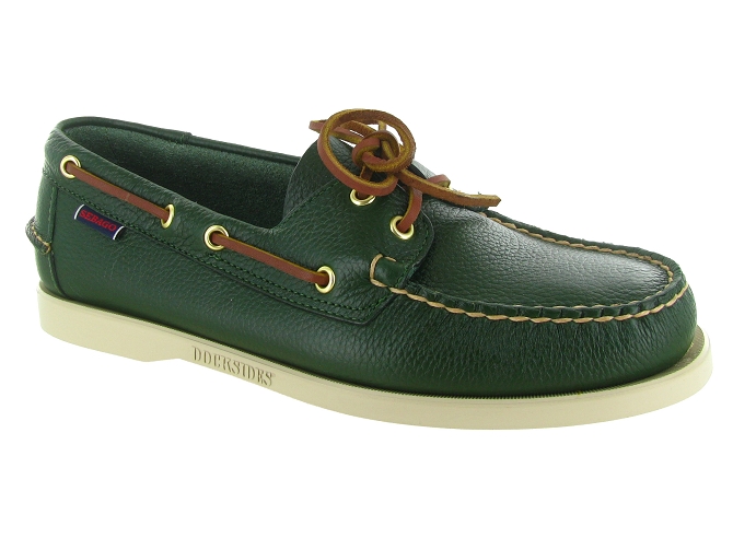 mocassins - Bateau - homme - Cuir - Vert - Sebago