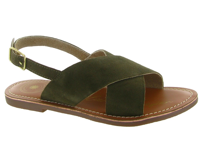 sandales et nu pieds - Casual - femme - Nubuck - Vert - Atelier tropezien