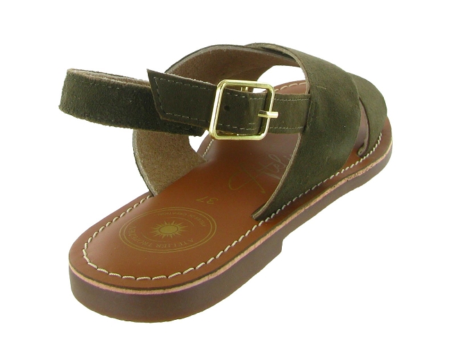 sandales et nu pieds - Casual - femme - Nubuck - Vert - Atelier tropezien5892302_5