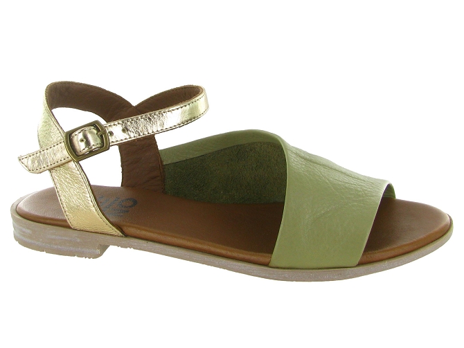 sandales et nu pieds - Casual - femme - Cuir laminé - Kaki - Bueno