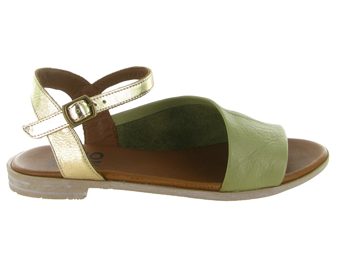 sandales et nu pieds - Casual - femme - Cuir laminé - Kaki - Bueno5895601_2