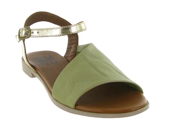 sandales et nu pieds - Casual - femme - Cuir laminé - Kaki - Bueno5895601_3