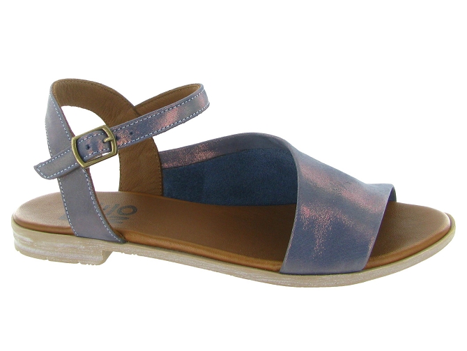 sandales et nu pieds - Casual - femme - Cuir laminé - Bleu Marine - Bueno