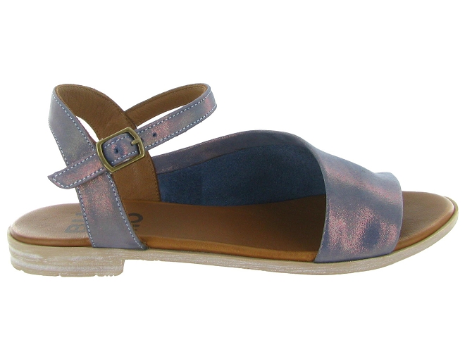 sandales et nu pieds - Casual - femme - Cuir laminé - Bleu Marine - Bueno5895606_2