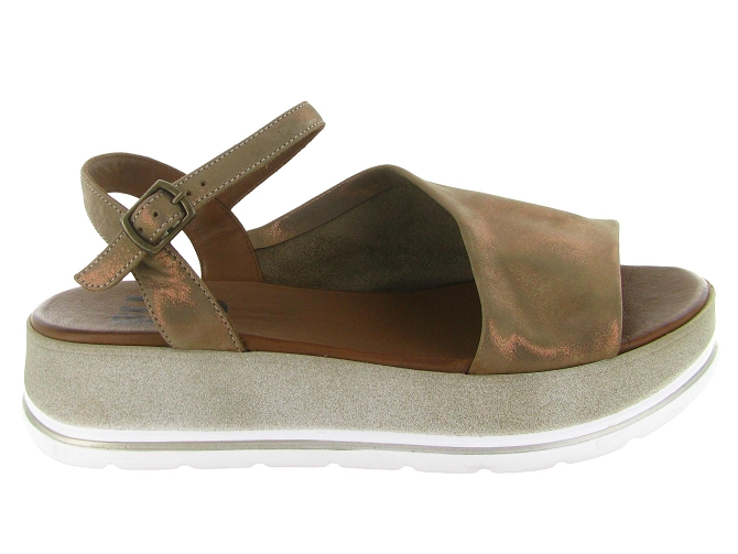 sandales et nu pieds - Casual - femme - Cuir laminé - Taupe - Bueno5895801_2