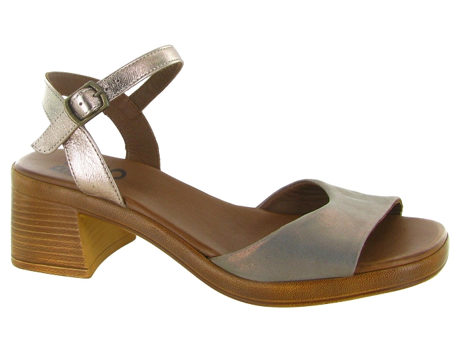 sandales et nu pieds - Casual - femme - Cuir laminé - Kaki - Bueno