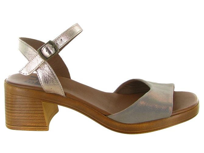 sandales et nu pieds - Casual - femme - Cuir laminé - Kaki - Bueno5895901_2