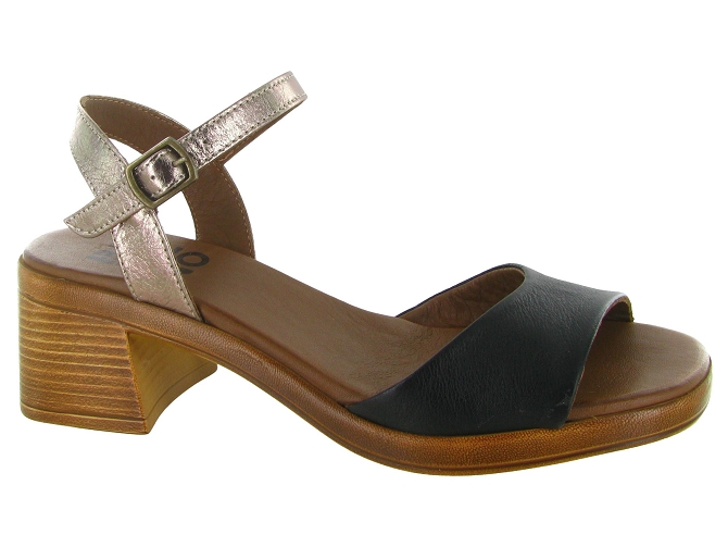 sandales et nu pieds - Casual - femme - Cuir laminé - Noir - Bueno