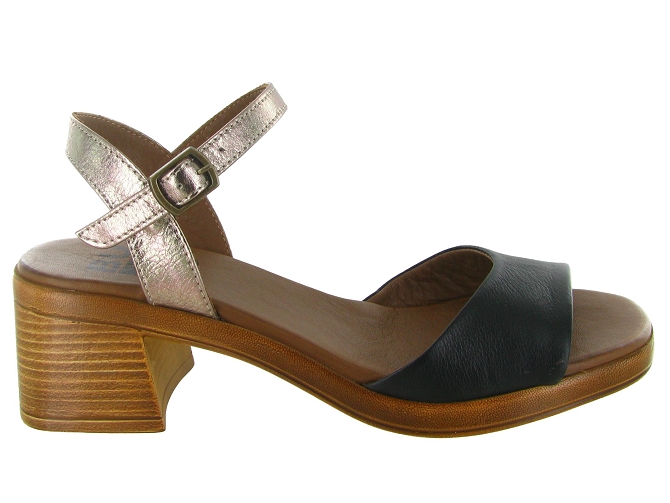 sandales et nu pieds - Casual - femme - Cuir laminé - Noir - Bueno5895902_2