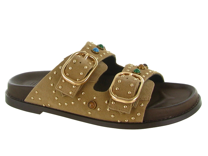 sandales et nu pieds - Mule Sabot - femme - Nubuck - Beige - Inuovo