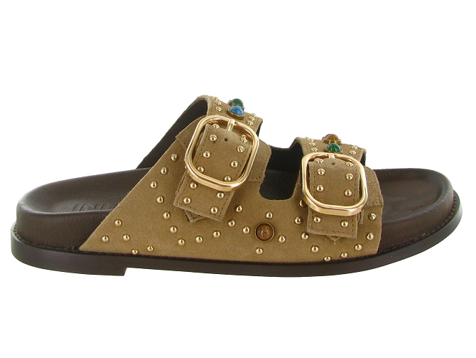 sandales et nu pieds - Mule Sabot - femme - Nubuck - Beige - Inuovo5896301_2