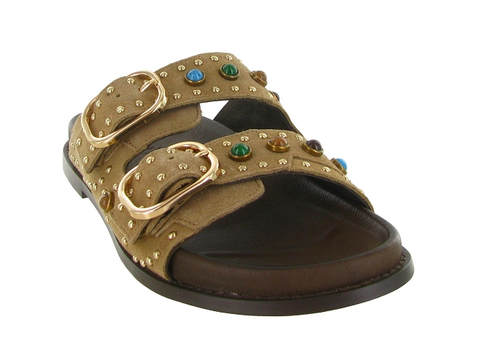 sandales et nu pieds - Mule Sabot - femme - Nubuck - Beige - Inuovo5896301_3