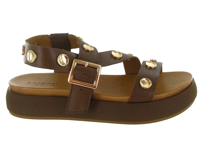 sandales et nu pieds - Confort - femme - Cuir - Marron - Inuovo5896601_2
