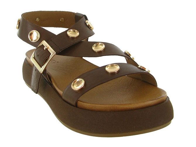 sandales et nu pieds - Confort - femme - Cuir - Marron - Inuovo5896601_3