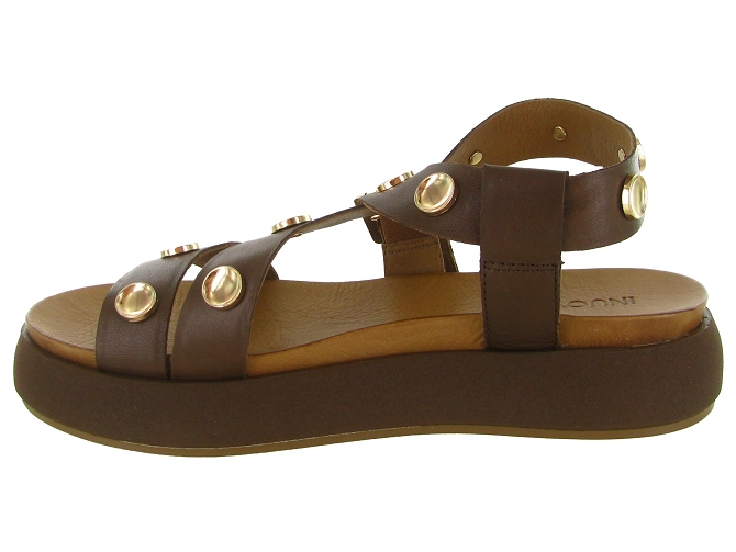 sandales et nu pieds - Confort - femme - Cuir - Marron - Inuovo5896601_4