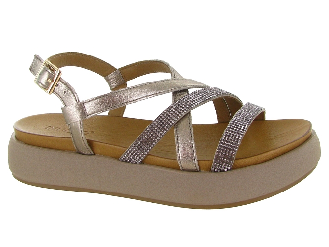 sandales et nu pieds - Confort - femme - Cuir - Argent - Inuovo