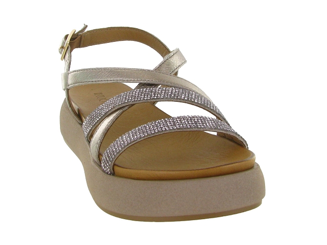 sandales et nu pieds - Confort - femme - Cuir - Argent - Inuovo5896801_3