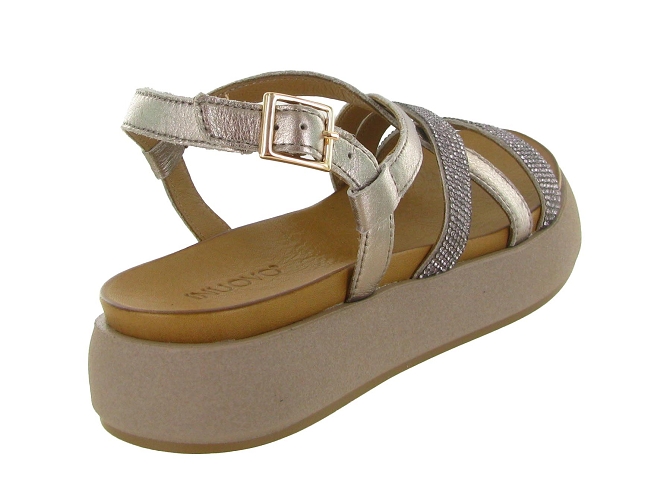 sandales et nu pieds - Confort - femme - Cuir - Argent - Inuovo5896801_5