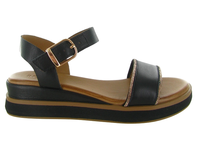 sandales et nu pieds - Confort - femme - Cuir - Noir - Inuovo5897001_2