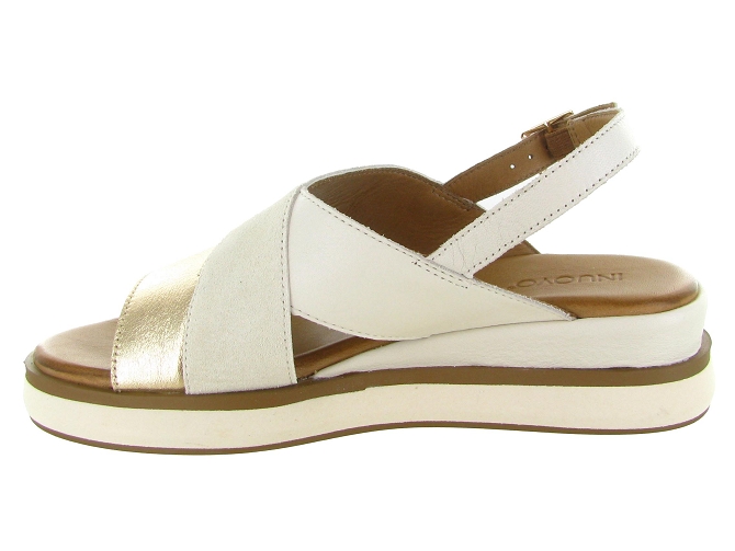 sandales et nu pieds - Confort - femme - Cuir - Crème - Inuovo5897101_4