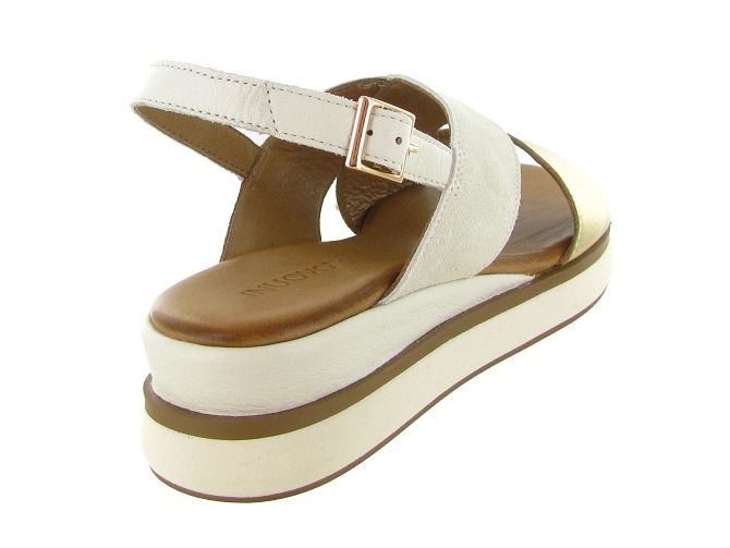 sandales et nu pieds - Confort - femme - Cuir - Crème - Inuovo5897101_5