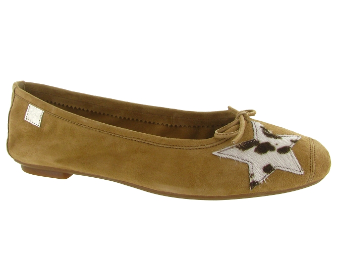 ballerines - Ballerine plate - femme - Nubuck - Chestnut - Reqins
