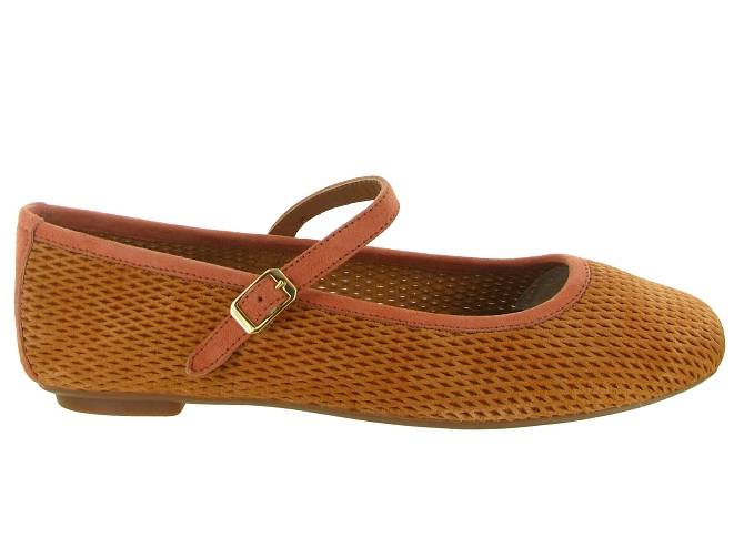 ballerines - Ballerine plate - femme - Cuir - Orange - Reqins5898002_2