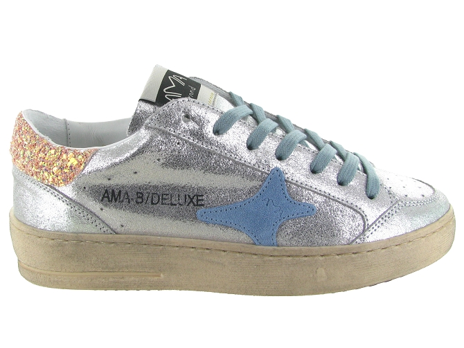baskets et sneakers - Tendance - femme - Cuir - Argent - Ama brand5900501_2
