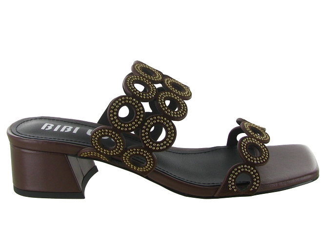 sandales et nu pieds - Mule Sabot - femme - Cuir - Marron - Bibi lou5901301_2