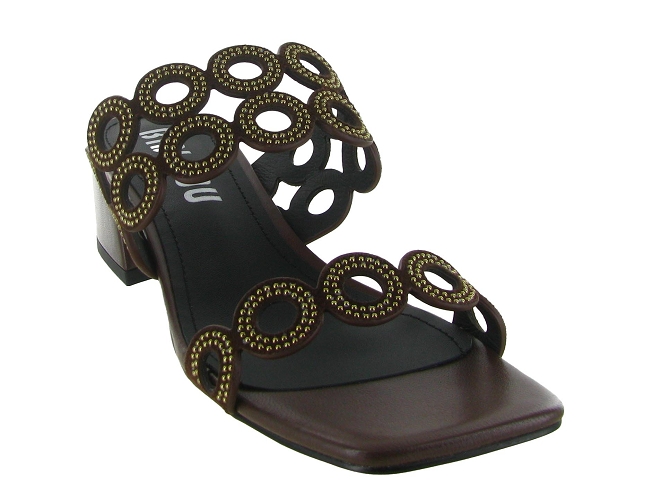 sandales et nu pieds - Mule Sabot - femme - Cuir - Marron - Bibi lou5901301_3