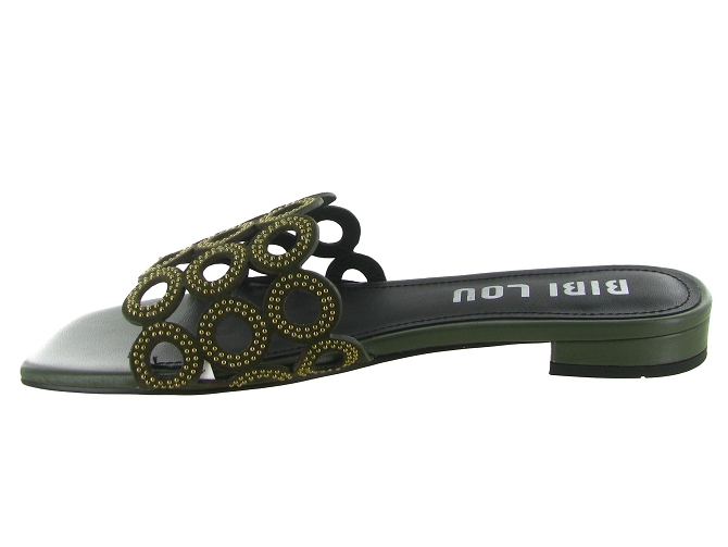 sandales et nu pieds - Mule Sabot - femme - Cuir - Kaki - Bibi lou5901401_4