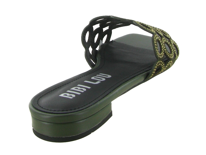 sandales et nu pieds - Mule Sabot - femme - Cuir - Kaki - Bibi lou5901401_5