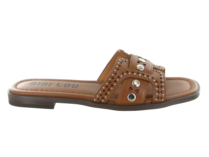 sandales et nu pieds - Mule Sabot - femme - Cuir - Camel - Bibi lou5901601_2