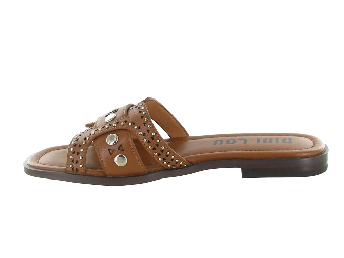 sandales et nu pieds - Mule Sabot - femme - Cuir - Camel - Bibi lou5901601_4