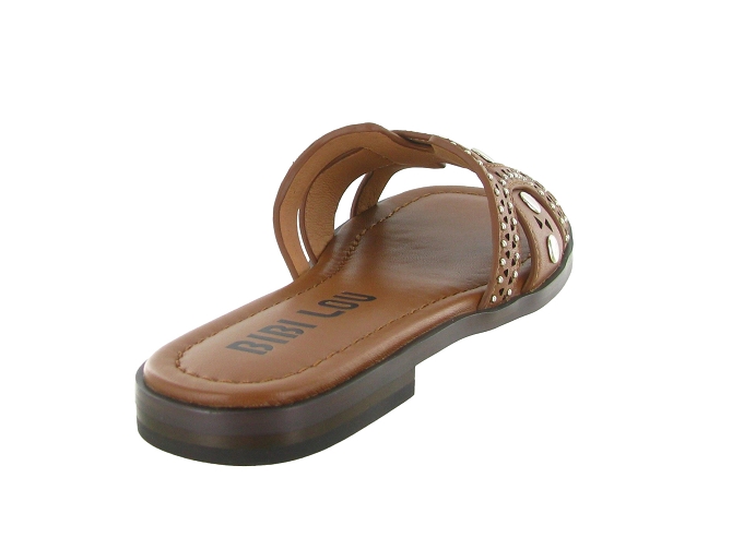 sandales et nu pieds - Mule Sabot - femme - Cuir - Camel - Bibi lou5901601_5