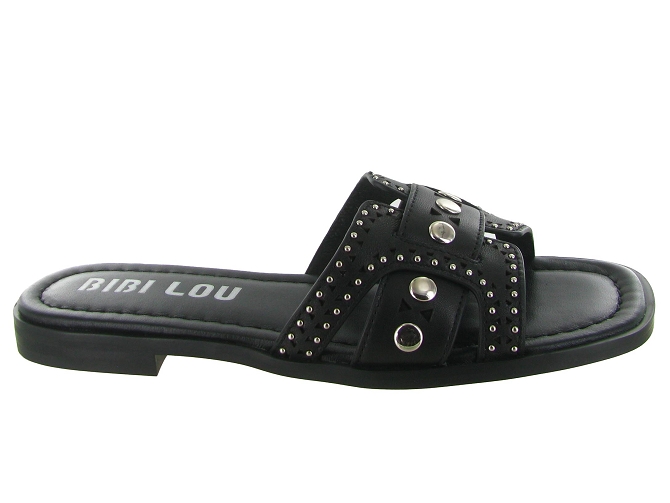 sandales et nu pieds - Mule Sabot - femme - Cuir - Noir - Bibi lou5901602_2