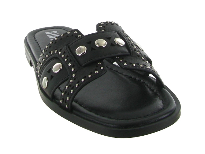 sandales et nu pieds - Mule Sabot - femme - Cuir - Noir - Bibi lou5901602_3