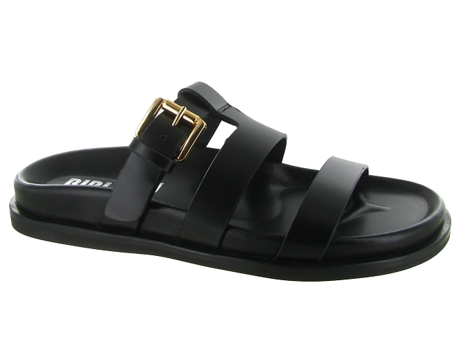 sandales et nu pieds - Mule Sabot - femme - Cuir - Noir - Bibi lou