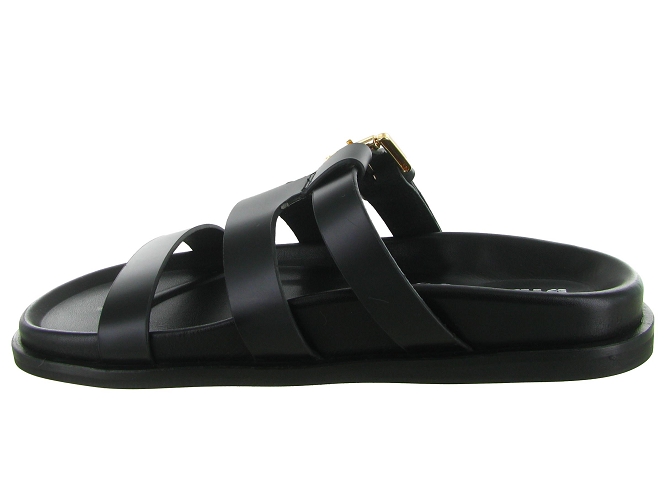sandales et nu pieds - Mule Sabot - femme - Cuir - Noir - Bibi lou5901701_4
